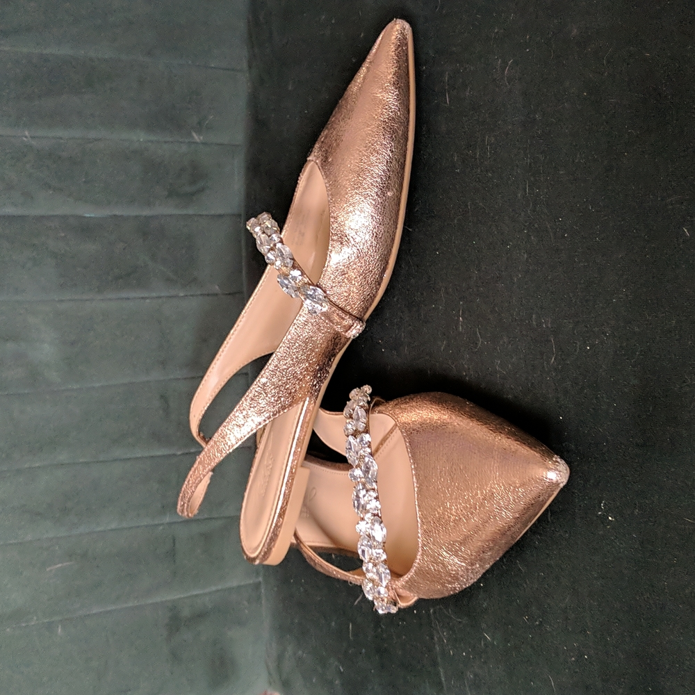 Jewel Bagley Mischa rose gold flats